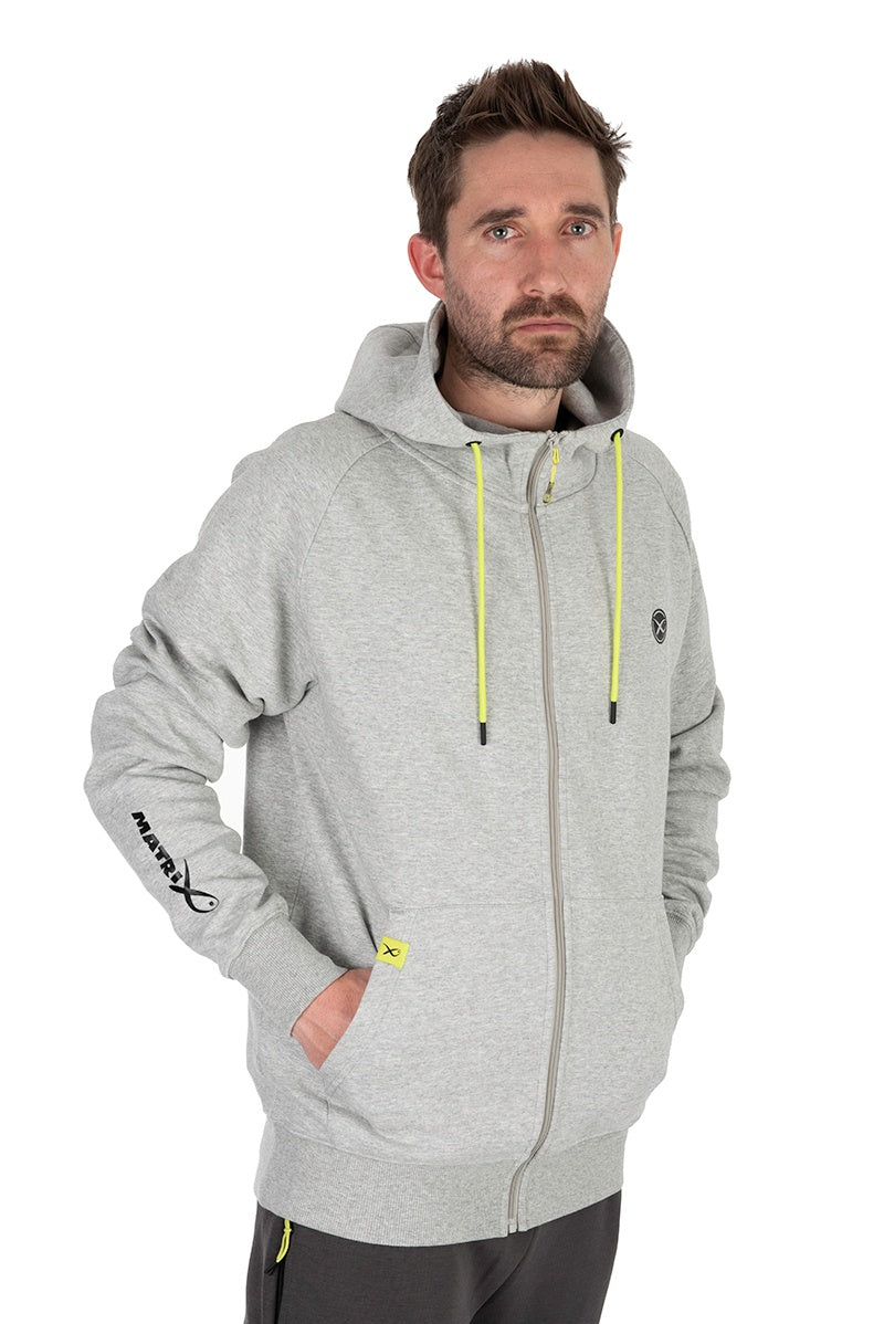 Matrix Full Zip Hoody Marl Grey/lime-black Edition Range