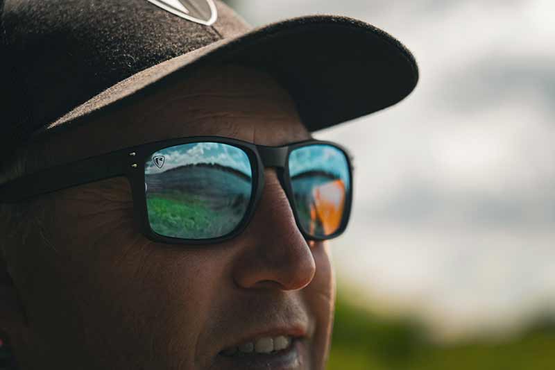 Fox Rage Transparent Black Brown Lens Mirror Blue Sunglasses