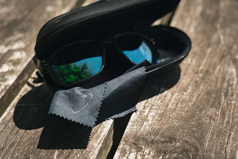 Fox Rage Transparent Black Brown Lens Mirror Blue Sunglasses