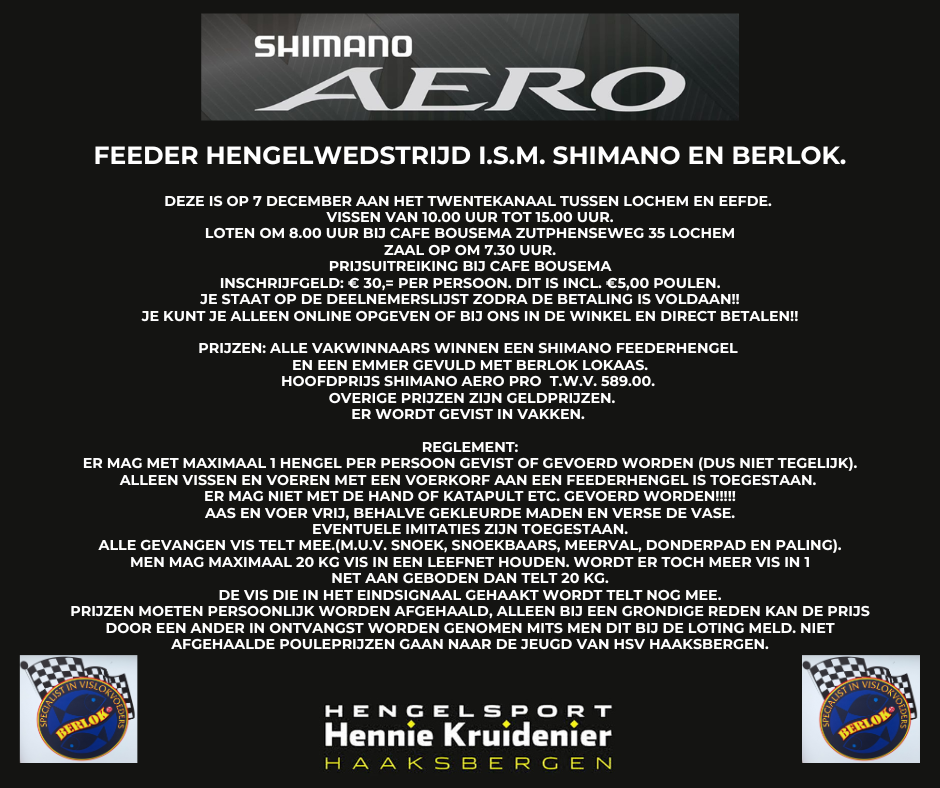 Opgave Shimano Feederwedstrijd