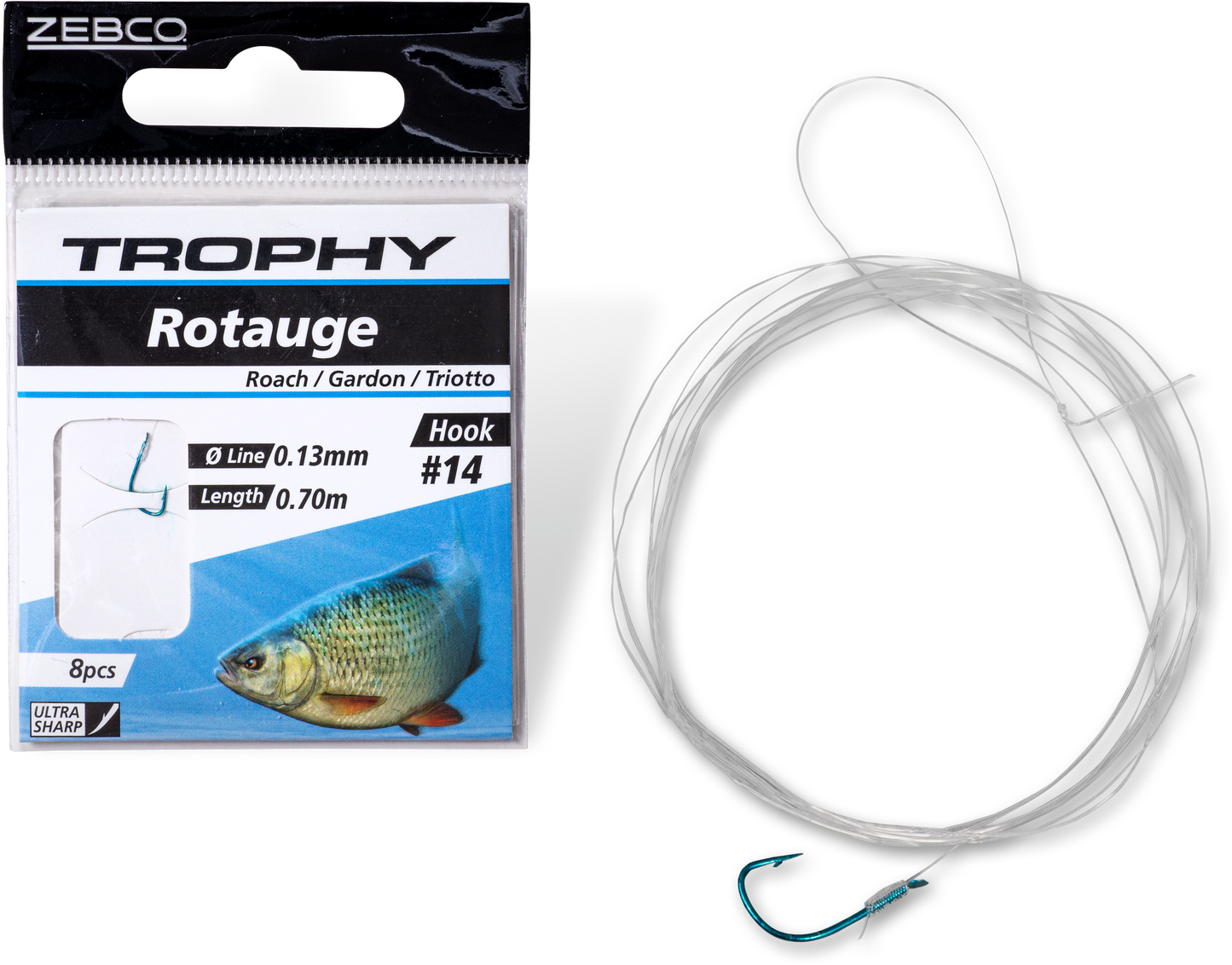 Zebco Trophy Roach Hook-to-Nylon Bleu 70cm