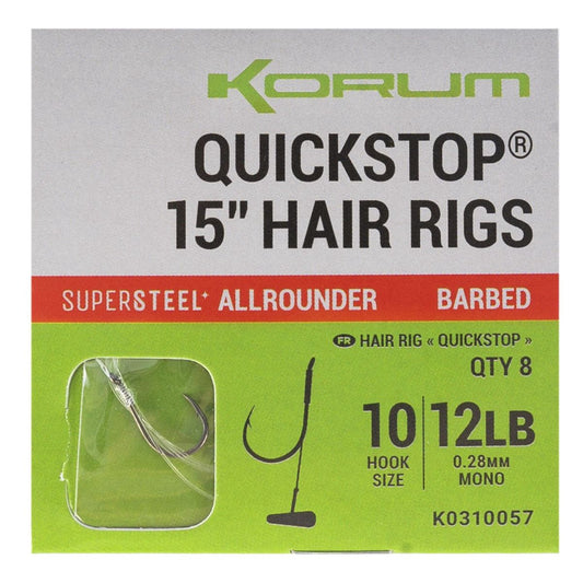 Korum Big Fish Quickstop Hair Rigs 15'' Barbed