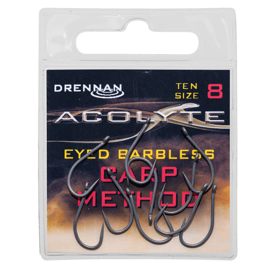 Drennan Acolyte Carp Method Hooks - Barbless