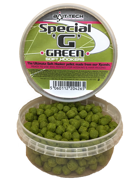 Bait-tech Special 'g' Green Soft Hookers 6mm