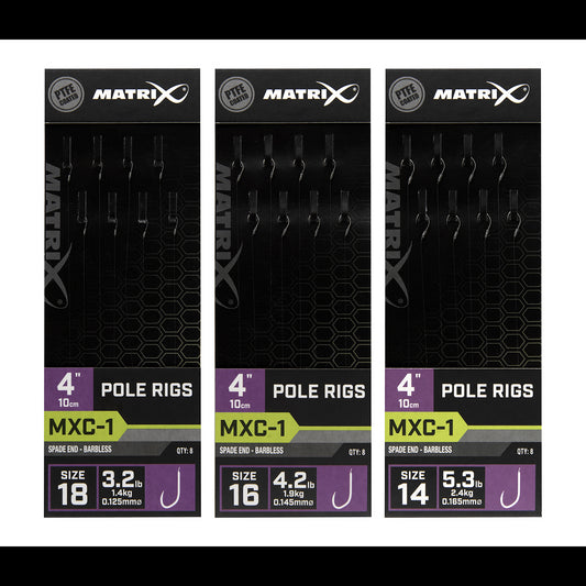 Matrix Mxc-1 Barbless 10cm Pole Rigs