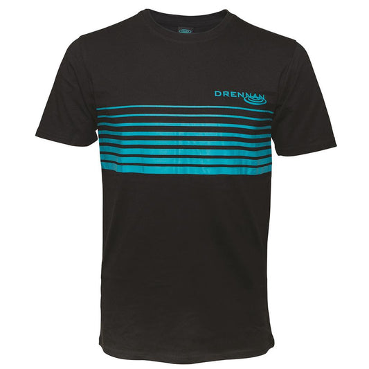 Drennan T-shirt Black Aqua