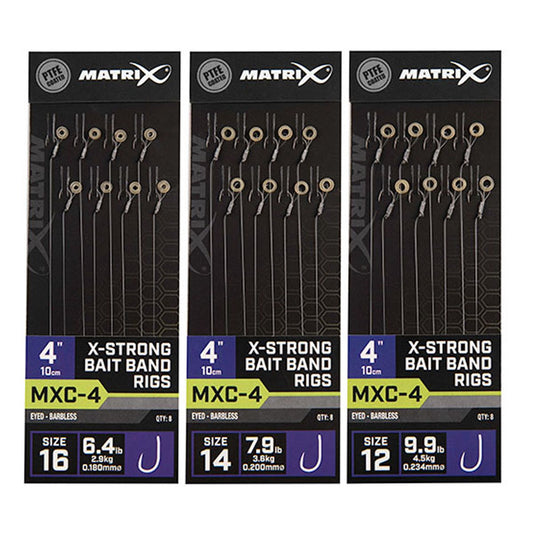 Matrix Mxc-4 Barbless 10cm X-strong Bait Band Rigs