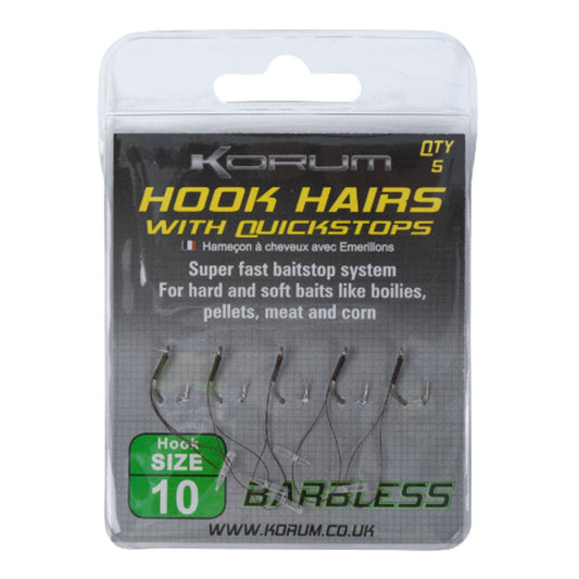 Korum Hook Hairs With Quickstops Barbless