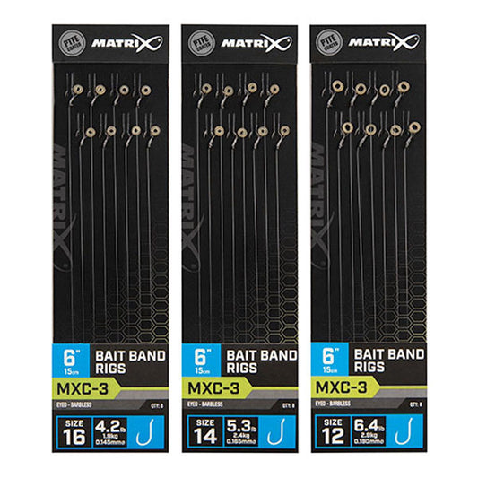 Matrix Mxc-3 Barbless 15cm Bait Bands Rigs