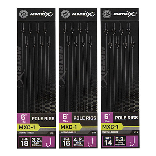 Matrix Mxc-1 Barbless 15cm Standard Pole Rigs