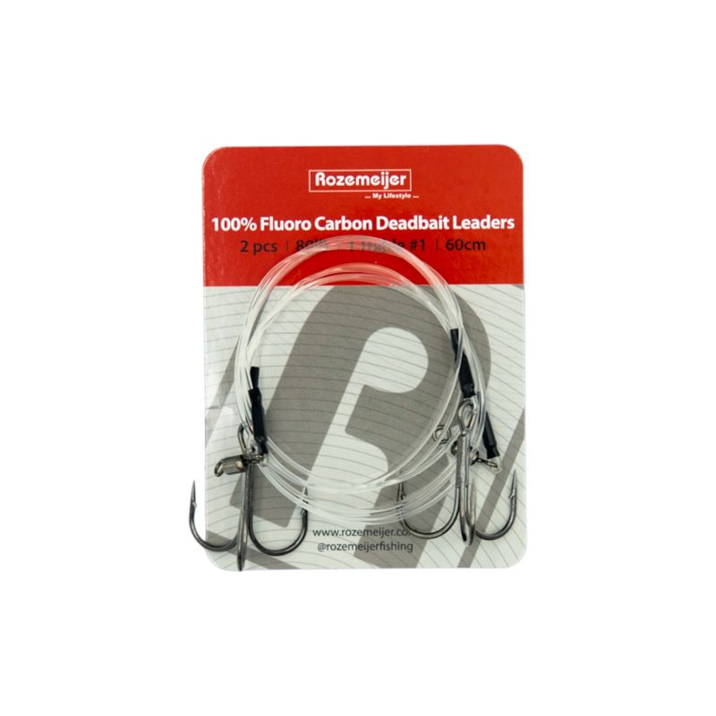 Rozemeijer Deadbait 100% Fluoro Carbon Deadbait Leaders 80LB - Treble #1