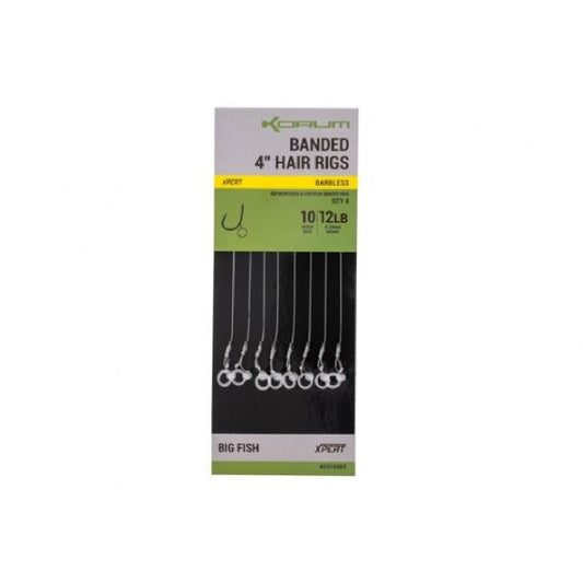 Korum Banded Hair Rigs 4" Barbless