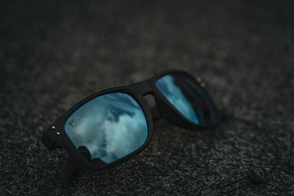 Fox Rage Transparent Black Brown Lens Mirror Blue Sunglasses