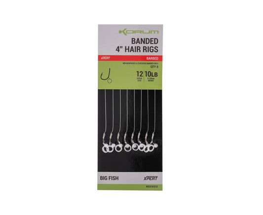 Korum Banded Hair Rigs 4" Barbed