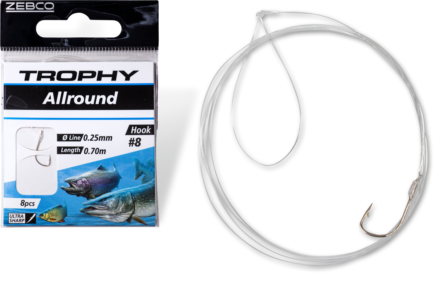 Zebco Trophy Allround Hook-to-Nylon Silver 70cm