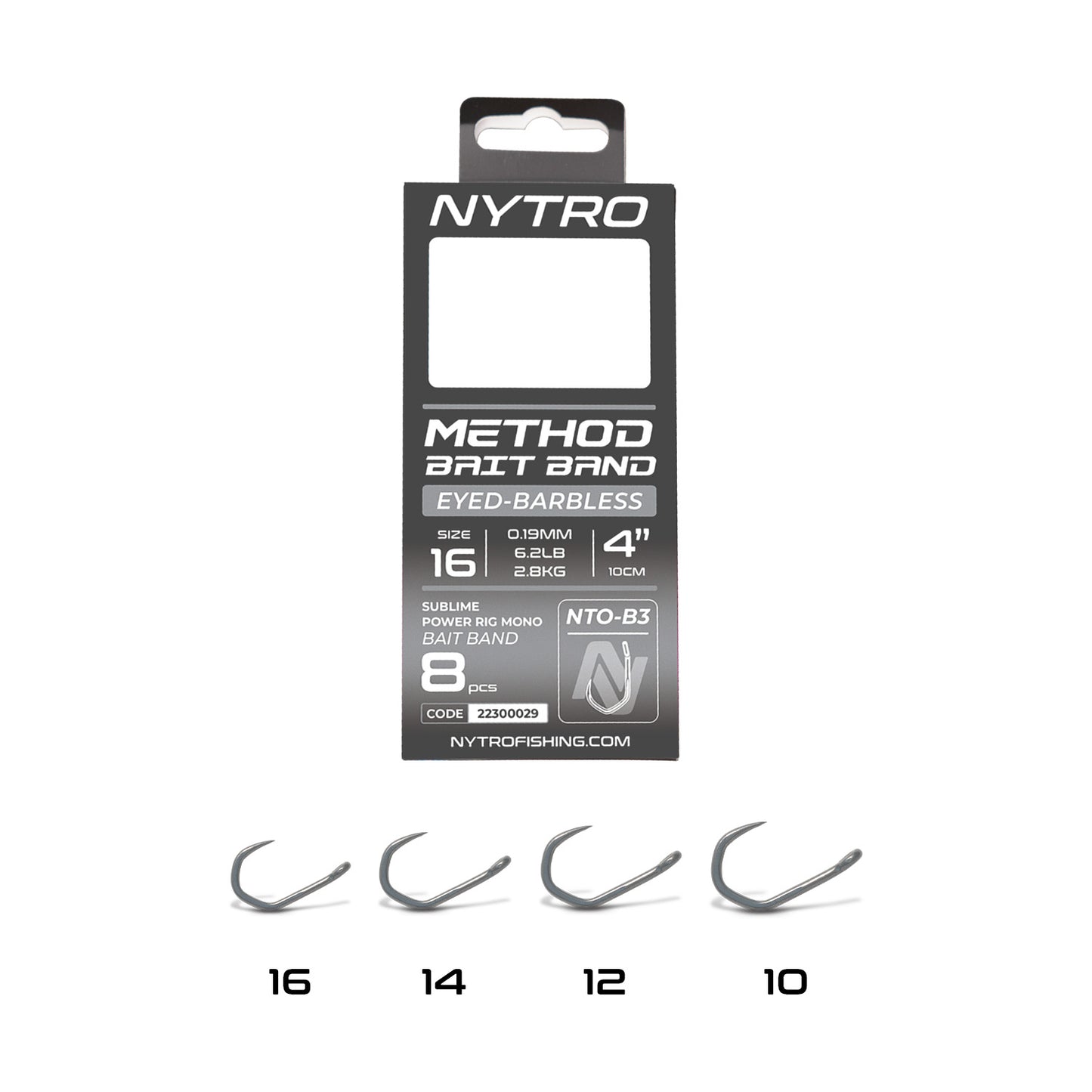 Nytro B-3 Barbless Method Latex Bait Band Ready Rigs 10cm