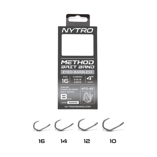 Nytro B-3 Barbless Method Latex Bait Band Ready Rigs 10cm