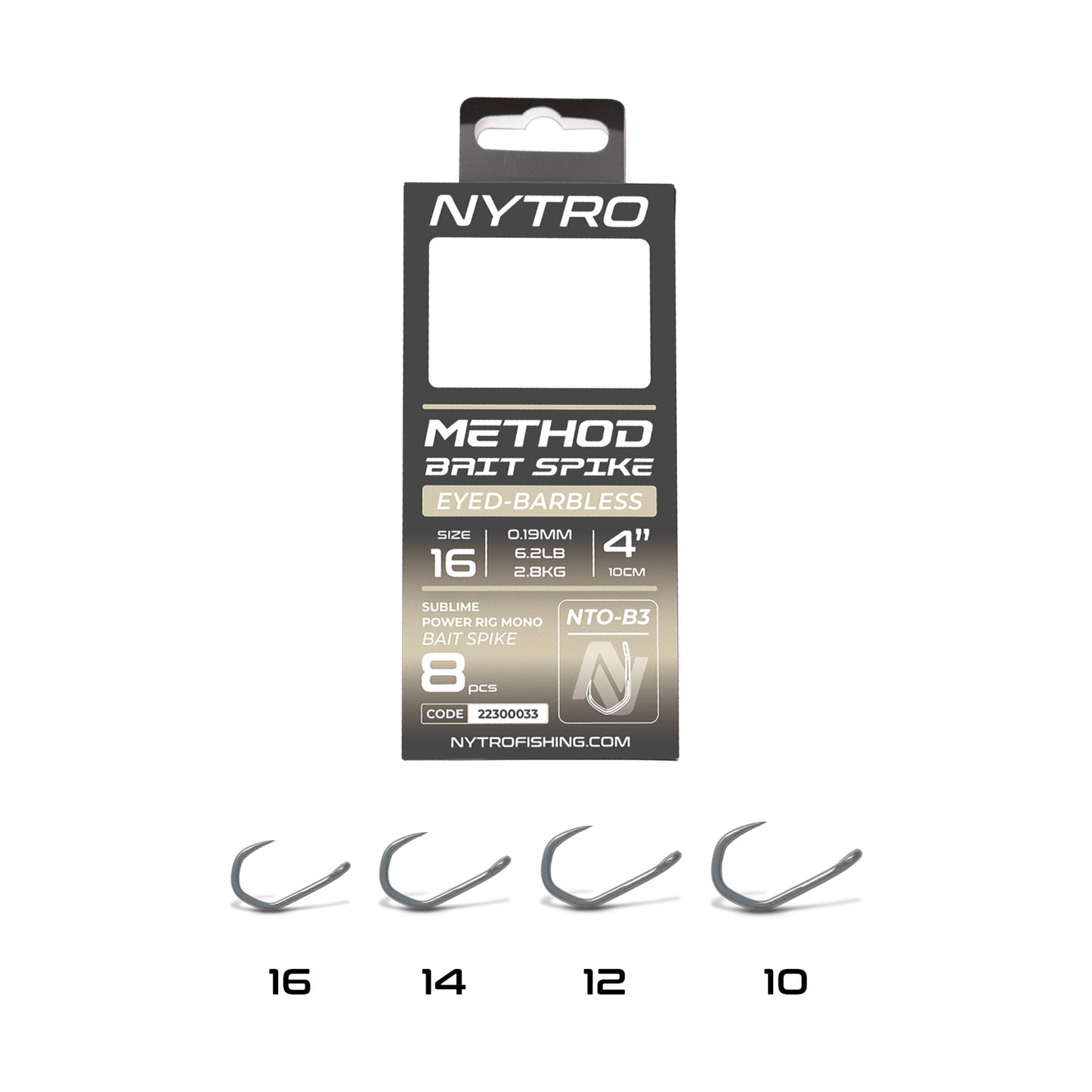 Nytro B-3 Barbless Method Bait Spike Ready Rigs 10cm