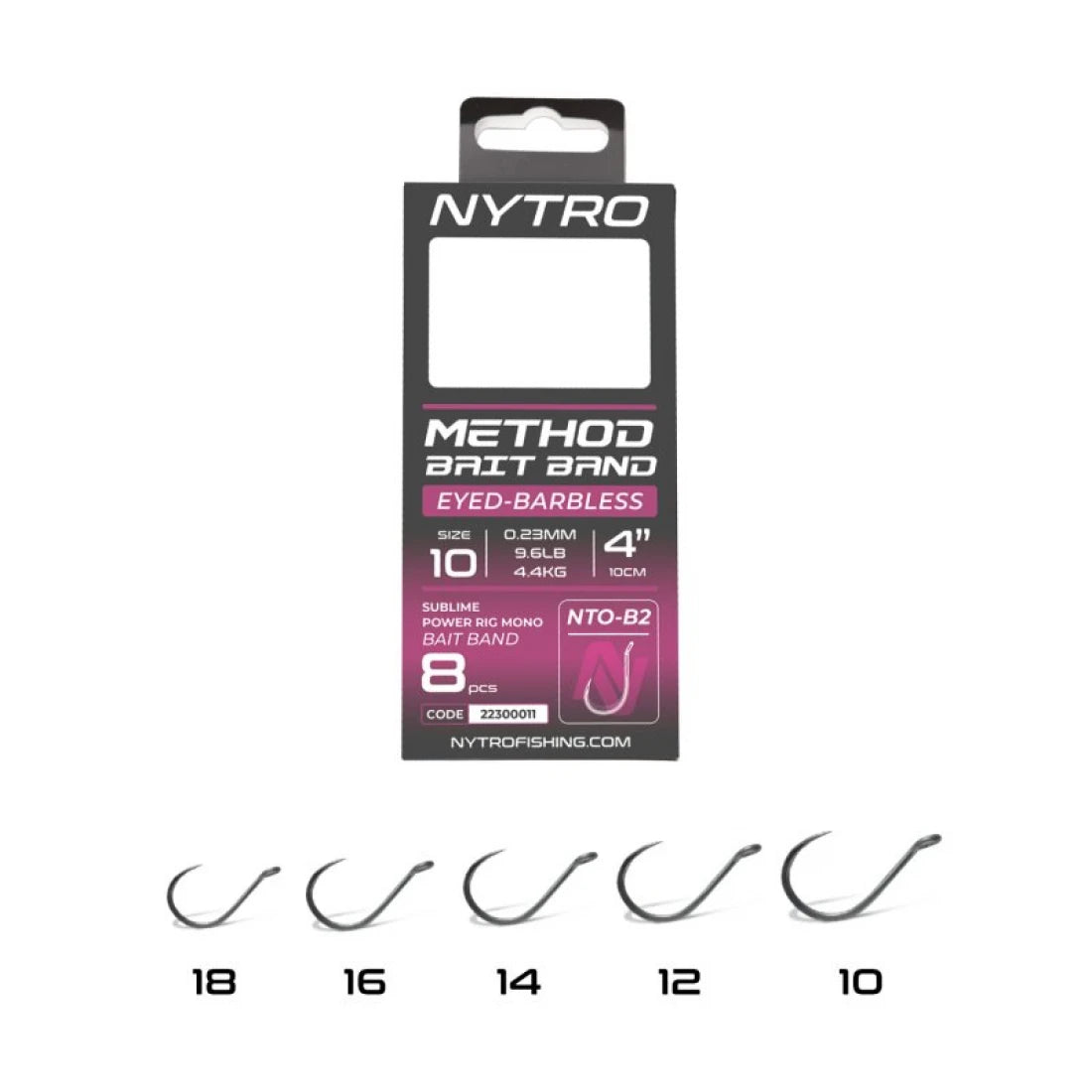 Nytro NTO-B2 Barbless Method Bait Band Ready Rigs 10cm