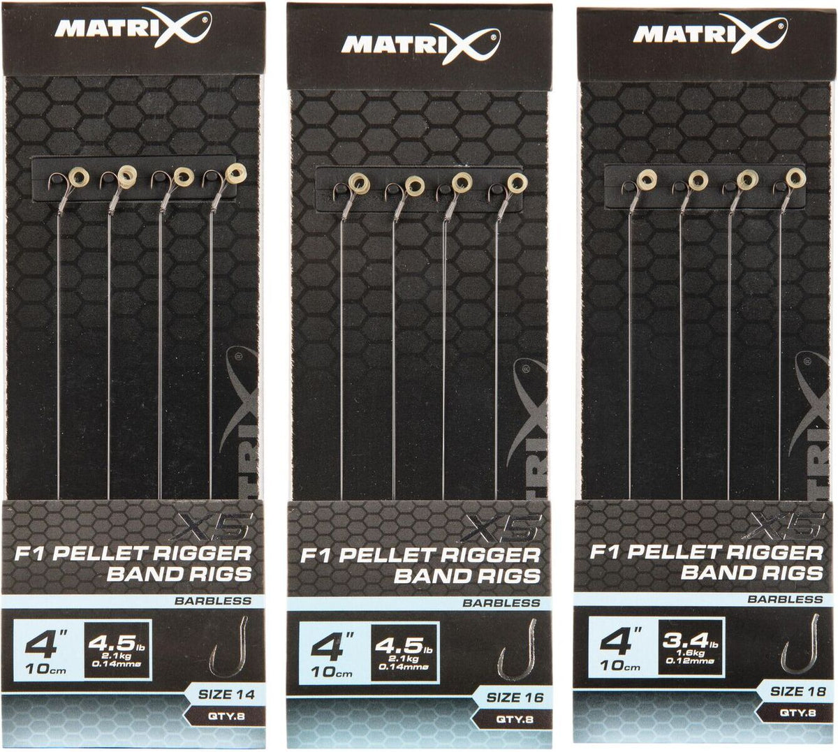 Matrix X5 F1 Pellet Rigger 10cm Band Rigs