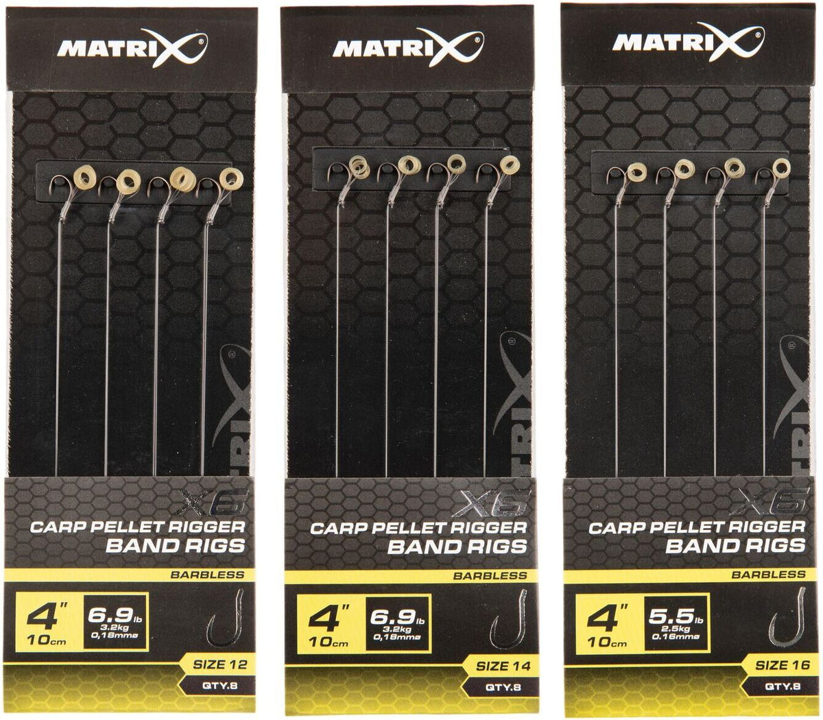 Matrix X6 Carp Pellet Rigger 10cm Band Rigs