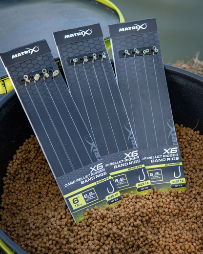 Matrix X6 Carp Pellet Rigger 15cm Band Rigs