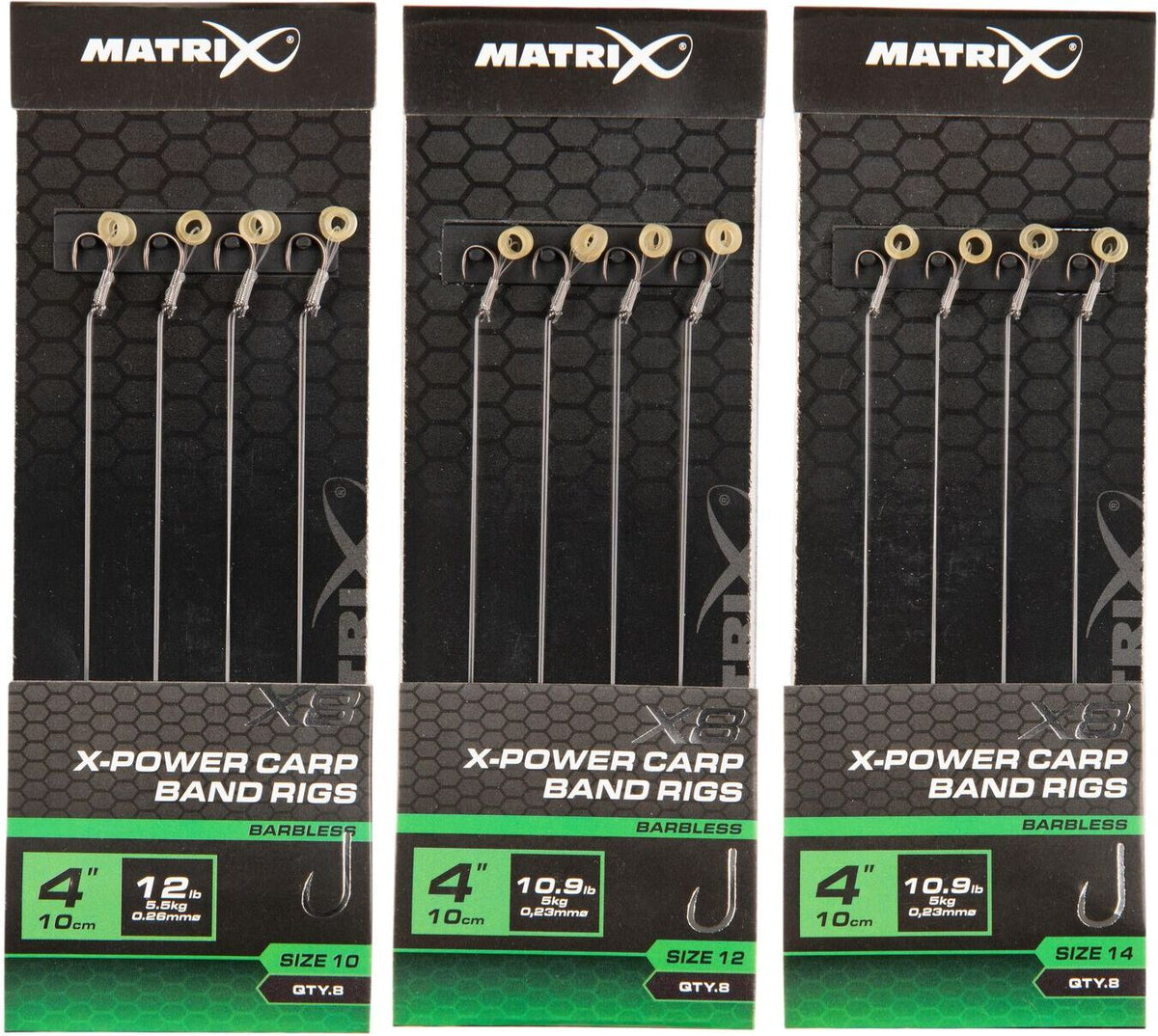 Matrix X8 X-Power Carp 10cm Band Rigs