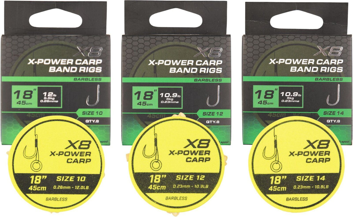 Matrix X8 X-Power Carp 45cm Band Rigs