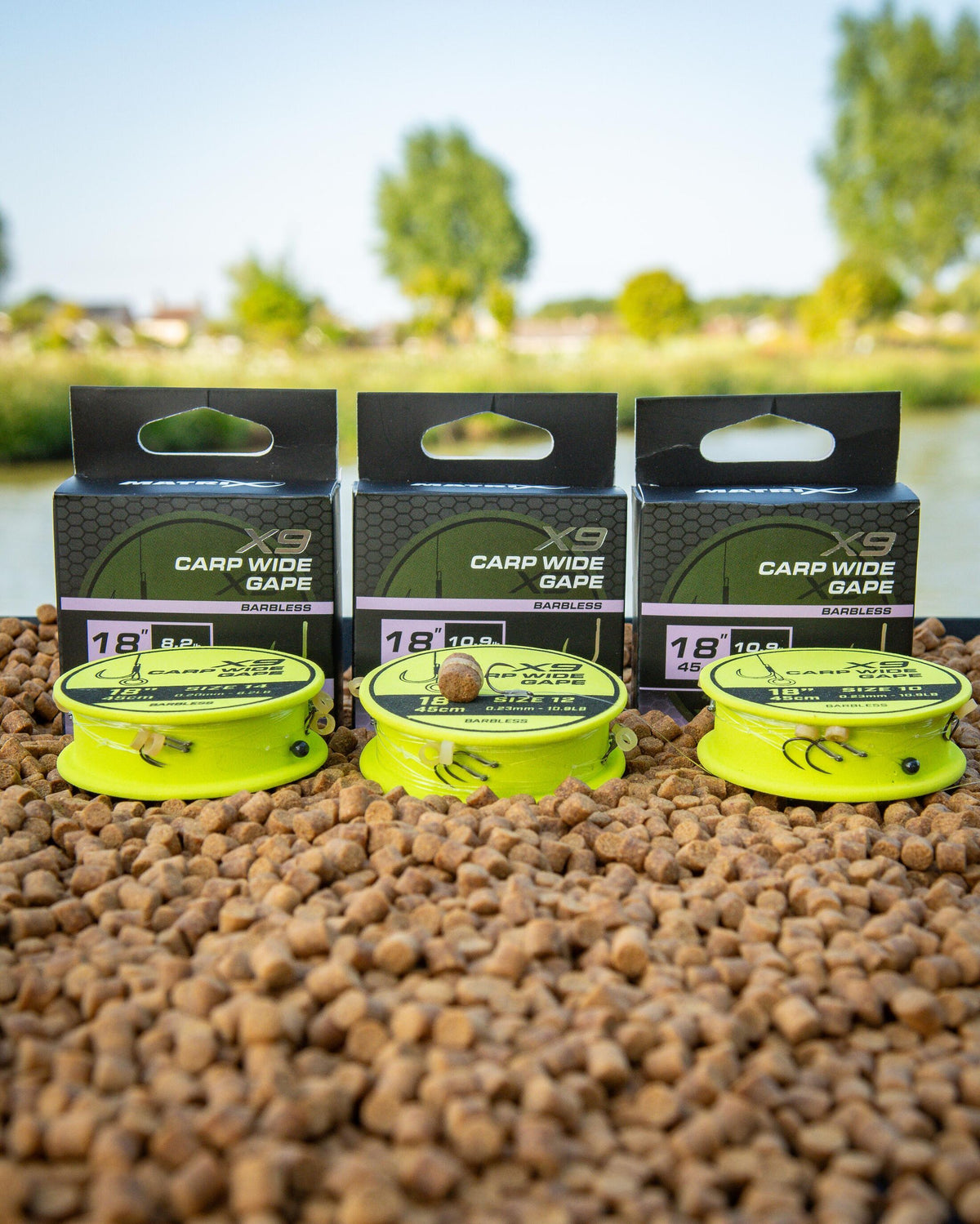 Matrix X9 Carp Wide Gape 45cm Band Rigs