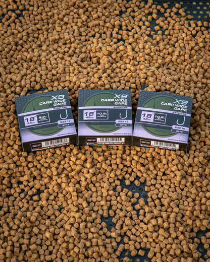 Matrix X9 Carp Wide Gape 45cm Band Rigs