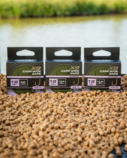 Matrix X9 Carp Wide Gape 45cm Band Rigs