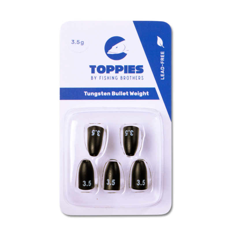 Toppies Tungsten Bullet Weights Black Matt