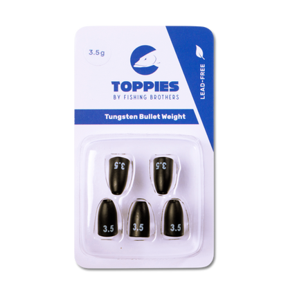 Toppies Tungsten Bullet Weights Black Matt