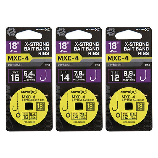 Matrix Mxc-4 Barbless 45cm X-strong Bait Bands Rigs