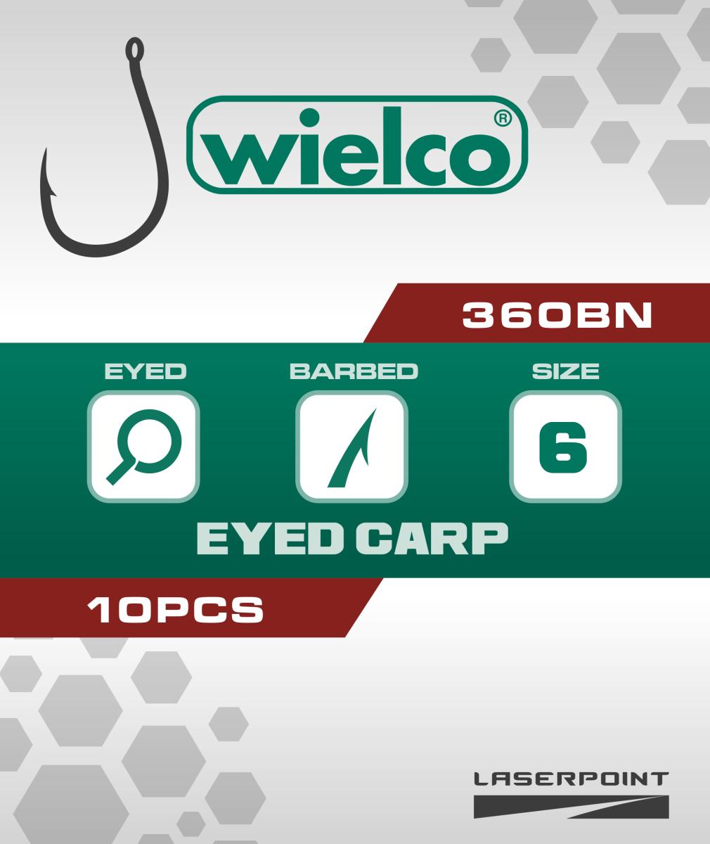 Wielco Laser Point 360BN Eyed Carp Hooks