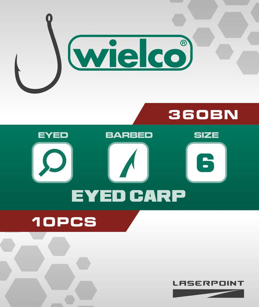 Wielco Laser Point 360BN Eyed Carp Hooks