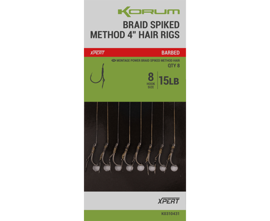 Korum Power Braid Spiked Method Hair Rigs