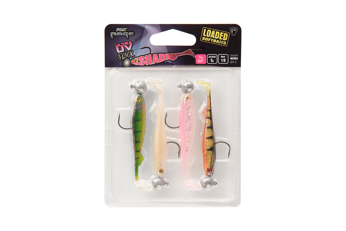 Fox Rage Slick Shad Loaded UV Mixed Colour Packs