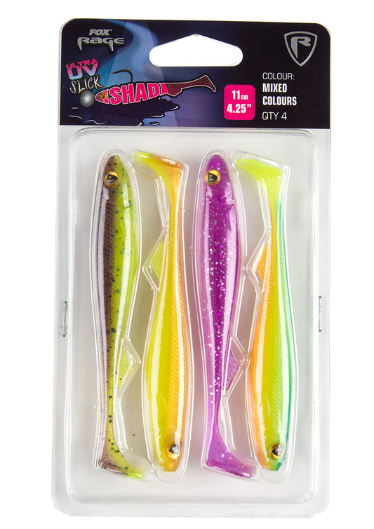 Fox Rage Slick Shad UV Mixed Colour Pack