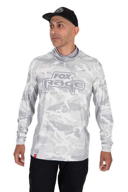 Fox Rage UV Hooded Light Camo Top