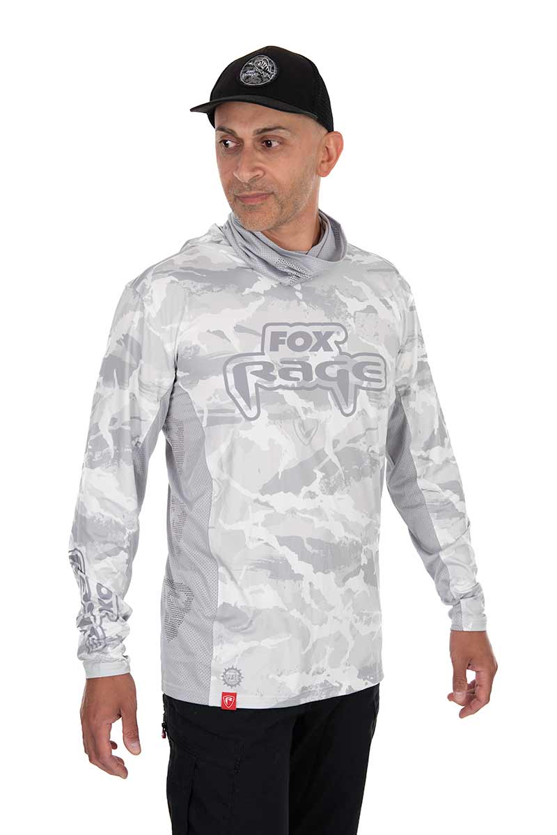 Fox Rage UV Hooded Light Camo Top