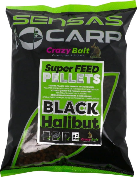 Sensas Super Feed Pellets Black Halibut