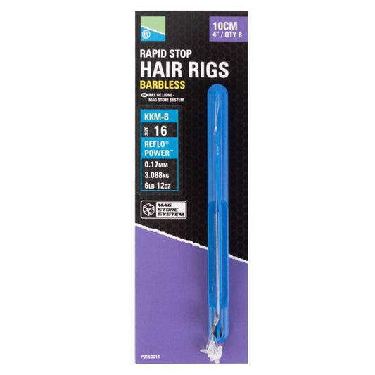 Preston Kkm-b 4"/10 Cm Rapid Stop Hair Rigs Barbless